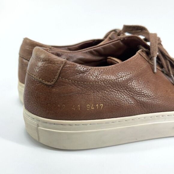 Common Projects Achilles Low Mens 41 EU 8 US Brown Leather Casual Shoes 9417 - Picture 3 of 9